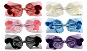 Girls 8inch Fish Scale JoJo Hair Bow Baby Pu Glisten Bowknot Hair Clip Kids Boutique Barrettes Sequin Hair Accessories Kids HeadWe9467336