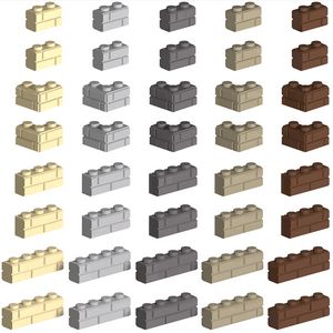 Bricks de perfil de 100pcs Bloco de construção de brinquedos para peças e peças de parede de tijolos em massa Medieval City Castle