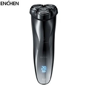 Barbeadores enchen barbeadores elétricos barbear preto preto 3 máquina de barbear para homens timer bérmer triplo lâmina recarregável úmido uso duplo