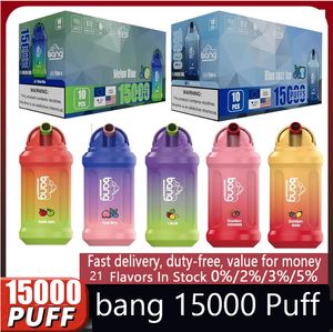 Аутентичный взрыв 15000 Puffs Puff 15K одноразовый вейп. Перезаряжаемая сетчатая катушка e Сигареты 0% 2% 3% 5% Vaper 22 Аромат Bang King