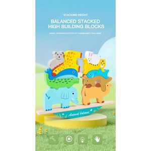 Blocos de animais para meninas empilhando brinquedo infantil aniversário para menino menina de 2 a 6 brinquedos educacionais