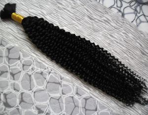 Bulk Afro Kinky Curly flätning Hår 100 Nej inslag Human Hår bulk för flätning 100 g Nej inslag Human Hair Bundles5335055