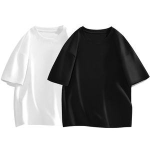 Męskie koszulki bawełniane wysokiej jakości gimnastyczne topy odzieży zwykłe kobiety białe czarne niestandardowe druk tee para bluza 240408