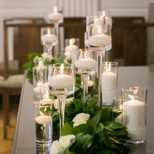 3pcs/set goblet cam mum tutucular temiz çay ışık mumlukları masa merkezinde düğün ev banyo bar parti dekor
