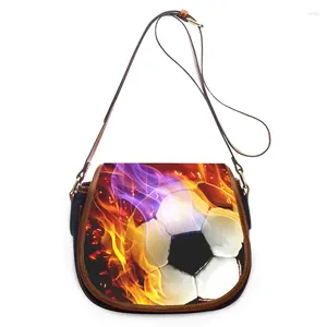 Axelväskor Soccer Football 3D Print Fashion Women Crossbody Bag Luxury Handväskor dragkedja