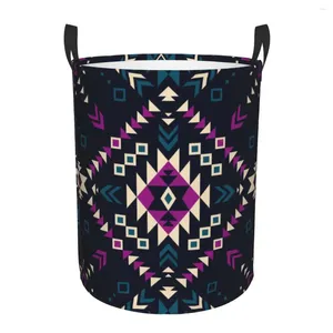 Laundry Bags Folding Basket Tribal Ethnic Hipster Geometric Dirty Clothes Storage Bucket Wardrobe Clothing Organizer Hamper