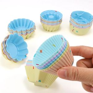 Backformen 20pcs/Set Silikonkuchenform Küche Kochen Kochbacker Maker Geburtstagsfeier DIY Dekoration Werkzeuge Muffin Cupcake Formen