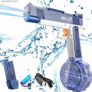 Sand Play Water Fun Electric water gun toy gloves pistol charging automatic spray gun outdoor summer shooting toy children and adults beach Q240413