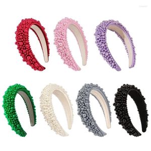 Hair Clips Adjustable Sponge Headband Fashion Forward With Pearls Enhancement Dainty Beaded Hairband For Fashionistas