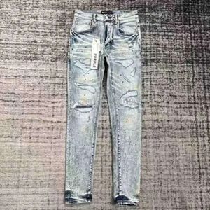 Самые продаваемые 2023 джинсы с фиолетовым брендом подлинные дизайнерские дизайнеры Medn.