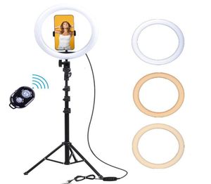 26cm LED Ring Light Light USB Desktop Selfie Ring Light com lâmpada de maquiagem de tripé para câmera de câmera de telefone Live Studio1248184