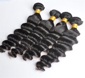 Brazilian Loose Deep Wave Human Hair Bundles Unprocessed Remy Hair Weaves Double Wefts 100gBundle 2bundlelot Hair Extensions6611017