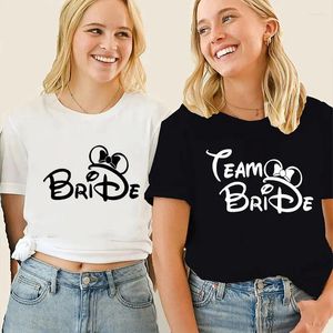 Women's T Shirts Team Bride Women Clothes Bachelorette Party Lady T-shirts Bridesmaid Top Hen Do Shirt Ladies Womens Graphic Female Tee