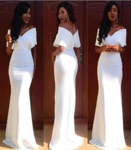 Elegant White Long Mermaid Prom Dresses Sexy Off the Shoulder Floor Length Formal Prom Party Gown New Special Occasion Evening Dre8691351