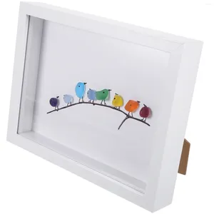Frames Bird Wall Crystal Stone Hanging Decor Shaped Porch Window Ornament With Frame