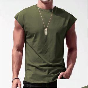 Mens Tank Tops Spor Giysileri Gevşek Shoder Top Quickdry kolsuz Tshirt Su Atletik Eğitim Basketbol Yelek Demir İnme 230427 Drop Otdze