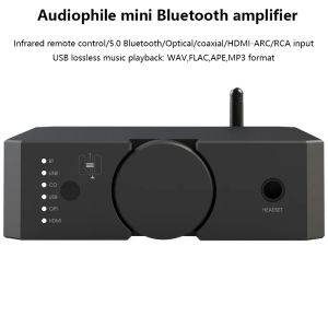 Amplifikatörler Audiofil Çift Denge Güç Amplifikatörü Bluetooth 5.0 200W Yüksek Güçlü Hifi Dijital Ses Amplifikatörü USB Oynatma HDMI Giriş