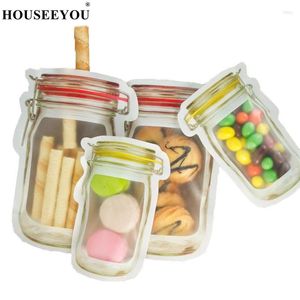 Storage Bags 20/40PCS/Lot Reusable Jar Bottles Pocket Nuts Candy Cookies Bag Fresh Food Zipper Sealed Organizer Pouch