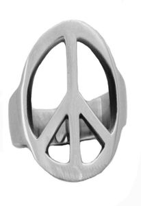 Fanssteel Męskie stali nierdzewne lub biżuteria damska Peace Sign Plain Pierścień Pierścień Pierścień dla Bortherów lub Sióstr 12W7758140281084873