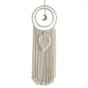 Dekorativa figurer Macrame Dream Catcher Boho vägg hängande vävd fjäder handgjorda tofsar dekoration hem prydnad hantverk gåva