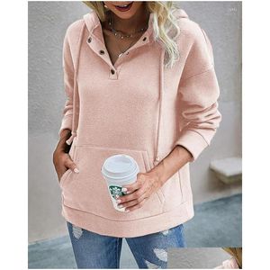 Womens Hoodies Sweatshirts Woman Fashion Black White Solid Color Autumn Winter Fleece Warm Hip Hop Hoody Male Brand Casual Tops Drop D Dhqdb