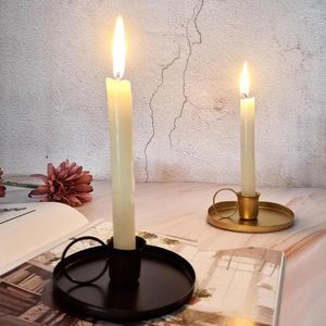 Candle Holders Practical Candlestick 2 Color Storage European Style Matte Wrought Iron Taper Holder