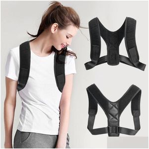 Back Support Adjustable Posture Corrector Braces Body Corset Belt Brace Shoder For Men Care Health Band Drop Delivery Sports Outdoors Dhwo9