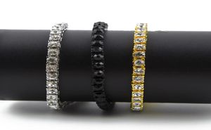 Hip Hop -armband Guldpläterad bling bling 1 rad Iced Out CZ Armband Top Fashion Mens smycken Y1014660987