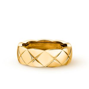 Utsökta romb Kontrollera Gold Ring Coco Crush Ring Classic med Diamond Designer Ring for Women Mens 3 Widths Designer Jewellery Lämplig för olika samlingar