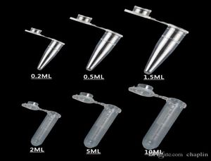 02 05 15 2 5 10ML Capacidade Tubos de microcentrífuga com tampa de teste de plástico de tampa de plástico amostra de frasco de garrafa pequena micro centrífuga TU7448203