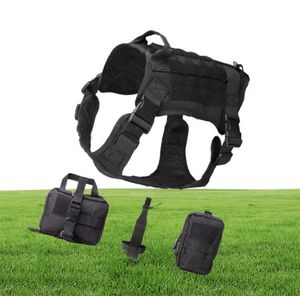 Tactical K9 Serviço de cão de cão de cão colete de cães caça a coletes molle com bolsas e transportador de garrafa de água Bag1913854