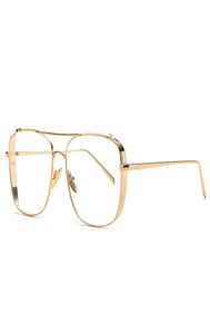 Rock Style Luxury Solglasögon för män Square Clear Lens Glasögon Rim Mens Full Frame Overdimensionerad vintage Gold Silver Metal Solglasögon4151706