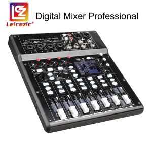 Mikser Leicozic Professional 8annel Dijital Mikser +48V Phantom Güç Karıştırma Konsolu DJ Equipment Audio Pro Canlı Sahne Performansı