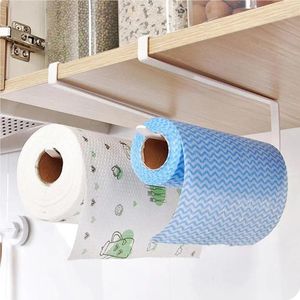 Armazenamento de cozinha Oncente de papel sem perfuração Patrulh rack prateleira pendurada toalha de filme Acessórios de tecidos de banheiro