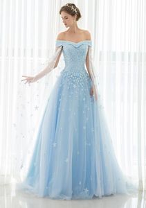 2018 designer de moda baile vestidos elegantes vestidos de noite Tulle uma linha Flores artesanais Vestidos de noite longa festa formal dr7914062