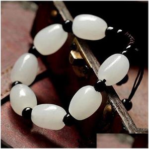 Beaded New Natural Afghanistan White Jade Hand Catenary Chous Grossist Made In China Factory Direct Sales Drop Delivery Smycken Brace DHMPD
