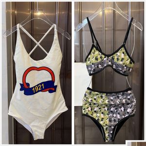 Women Swimodwear Designer strojów kąpielowych Bikini Kąpiec Y Solid Kolor One Piece puste Back Black Black Luksus Szybkie suszenie Słońce Dhxcy