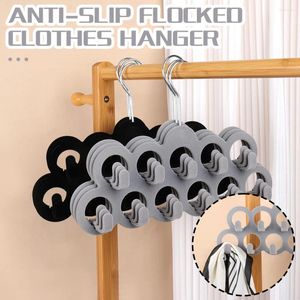 Hangers Scarf Flocking Drying Rack With 11-Hole Large Capacity Anti-slip Clothes Holder For Home Use