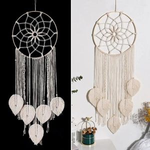 Tapestries White Hand Woven Dream Catcher Net Fashion Rotundity Cotton Catching Pendant Home Wall Decorations Room