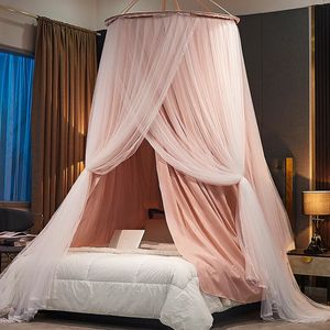 Hängande kupol myggnätbädd Canopy Romantisk skuggning dubbelskikt valance Antimosquito Home Textiles Bedcover Curtain 240407