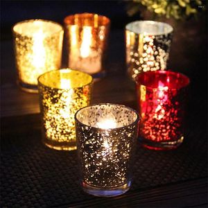 Titulares de velas Titular de cristal de vidro Romântico castiçal de castiça