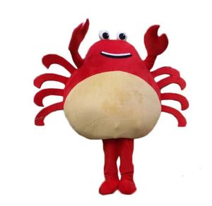 Red Crab Apparel Mascot Costume Halloween świąteczne kreskówki Stroje Postacie Reklama ulotki ubrania karnawał unisex strój dorosłych