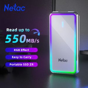 NETAC SSD Externoポータブル1TB 512GB SSD RGB 250GB 128GB外部ハードドライブSSDソリッドステートディスクタイプUSB3.2ラップトップPC用ドライブ