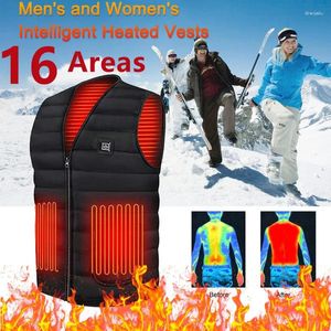 Jaktjackor 16 placerar självvärme väst män kvinnor USB uppvärmd jacka termiska kläder vinter m-5xl