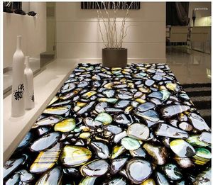 Wallpapers PVC Waterproof Floor Stone Custom Po Self-adhesive 3D Mural Painting Wallpaper