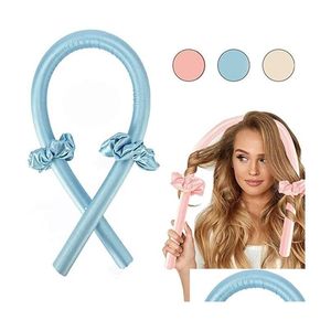 Curling Irons Heatless Hair Curlers For Long Silk Curls Headband No Heat Ribbon Foam Rollers Flexi Rod With Drop Delivery Products Car Dh1Pu