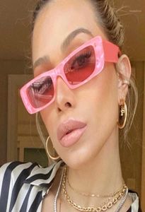 Occhiali da sole vintage piccole tonalità rosa per donne quadrate 2021 designer di lusso rettangolo occhiali da sole femmina occhiali nudi UV40016325752