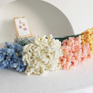 Flores decorativas Crochet Puff Puff Artificial Permanente Bouquet Mão triturada à mão Festa de casamento DIY DIA DO Dia dos Namorados Presentes de Arte Mãe