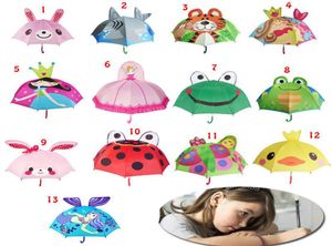 Güzel çizgi film hayvan tasarım şemsiyesi çocuklar için çocuklar için yüksek kaliteli 3d yaratıcı şemsiye çocuk bebek güneş şemsiye 47cm8k ​​13 stil2204245