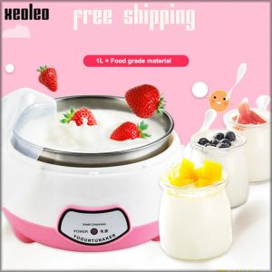 Makers XEOLEO Yogurt Maker Mini Automatic Yogurt Machine Household DIY Yogurt Tools Kitchen Appliances Stainless Steel Tank Pink 220V